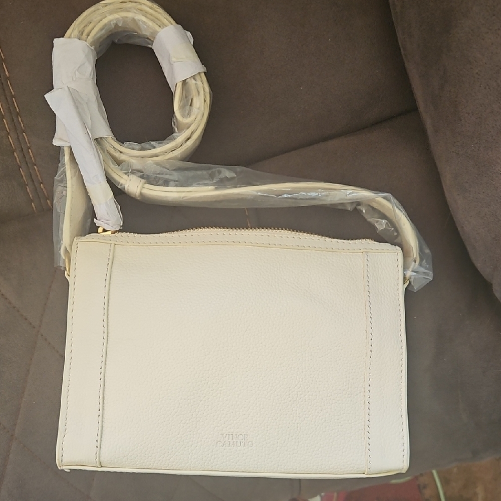 Vince Camuto Cream Textured Clutch
